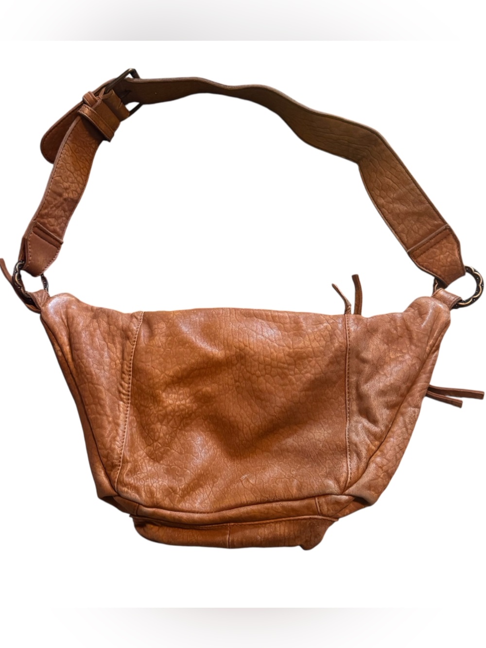 Free People Tan Leather Women's Crossbody Sling Shoulder Bag - Casual Everyday - Picture 4 of 6